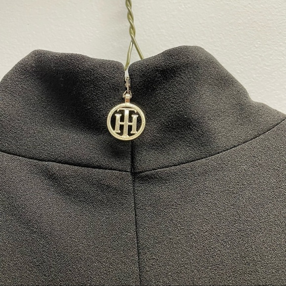 𝅺Tommy Hilfiger Women's Jumpsuit Black Size 2 Mock Neck Belted Button - Picture 6 of 9